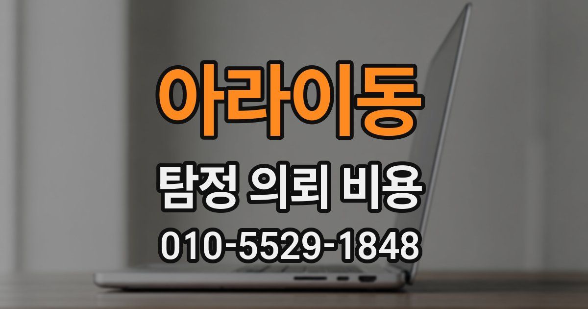 아라이동 탐정 의뢰 비용