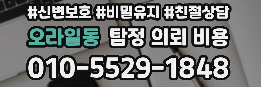 오라일동 탐정 의뢰 비용