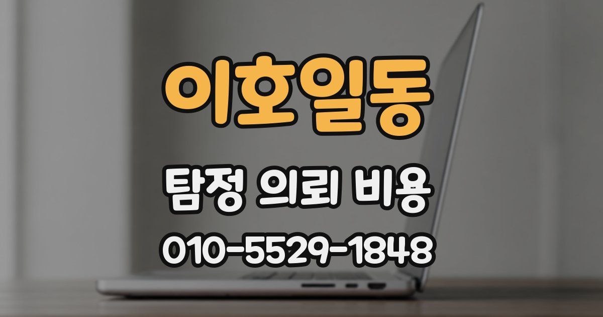 이호일동 탐정 의뢰 비용