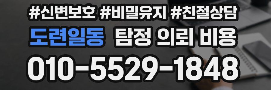 도련일동 탐정 의뢰 비용