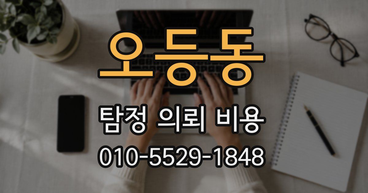 오등동 탐정 의뢰 비용