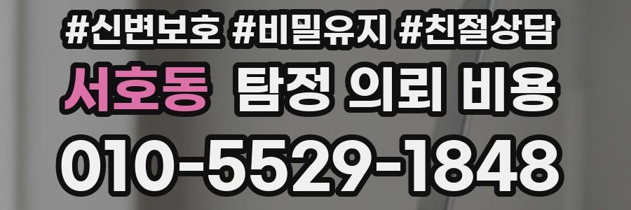 서호동 탐정 의뢰 비용
