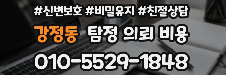 강정동 탐정 의뢰 비용