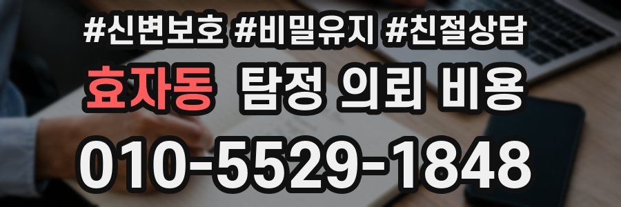 효자동 탐정 의뢰 비용