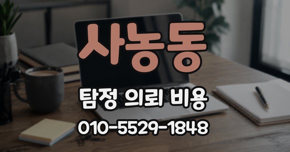 사농동 탐정 의뢰 비용