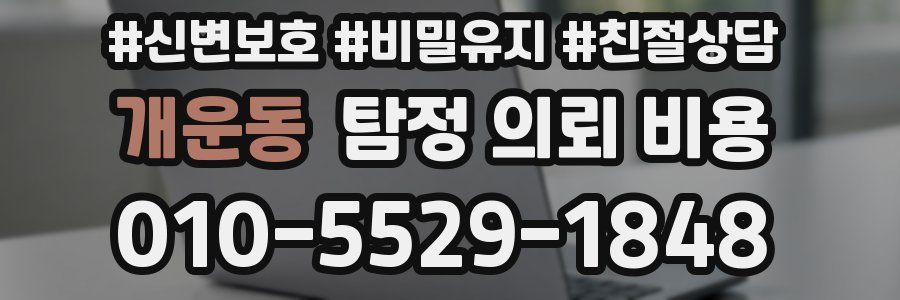 개운동 탐정 의뢰 비용