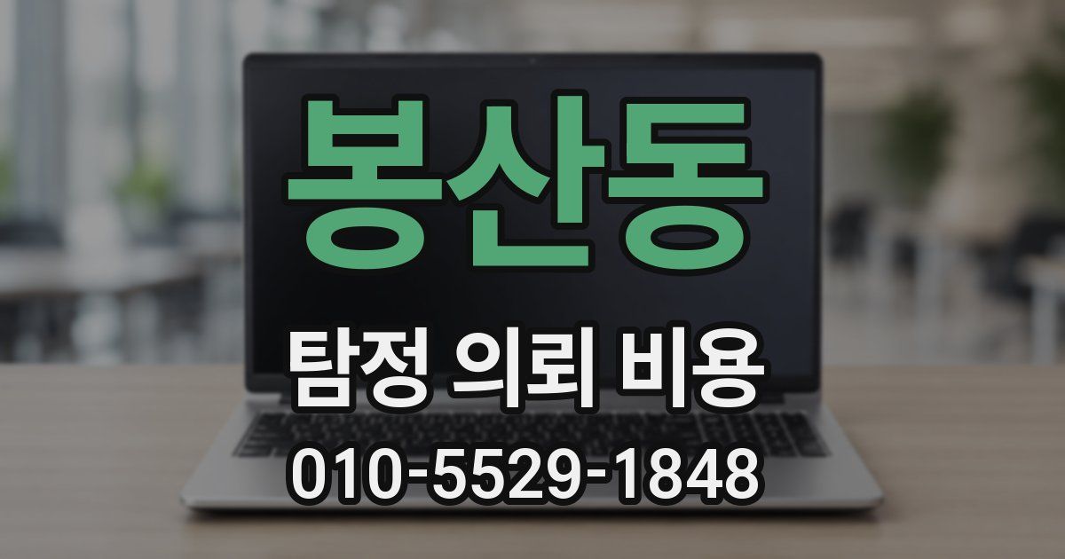 봉산동 탐정 의뢰 비용