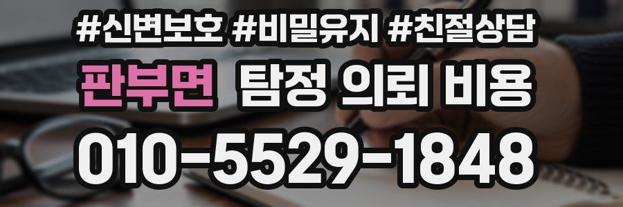 판부면 탐정 의뢰 비용