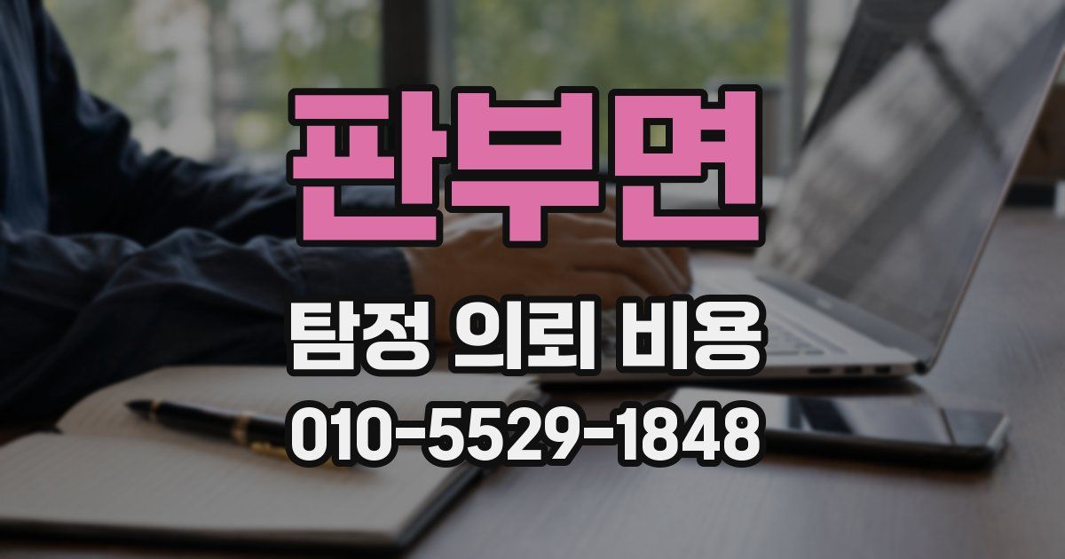 판부면 탐정 의뢰 비용