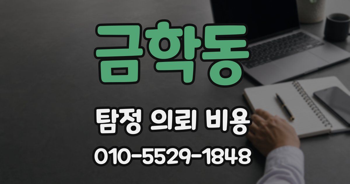 금학동 탐정 의뢰 비용