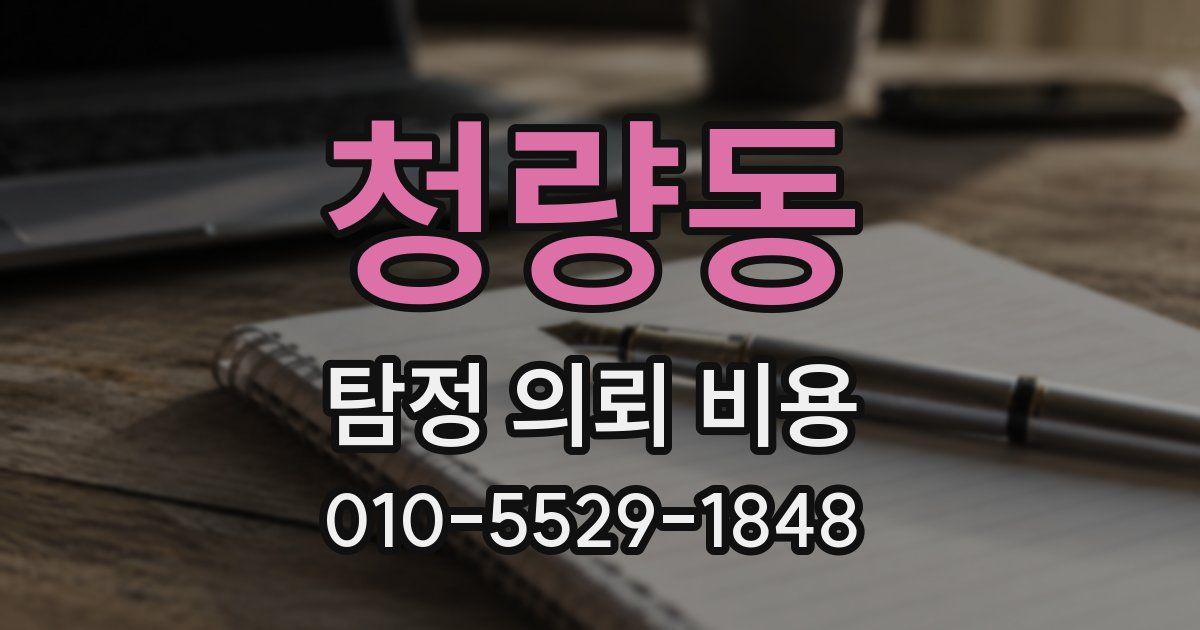 청량동 탐정 의뢰 비용