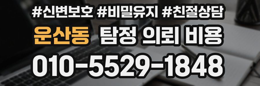 운산동 탐정 의뢰 비용