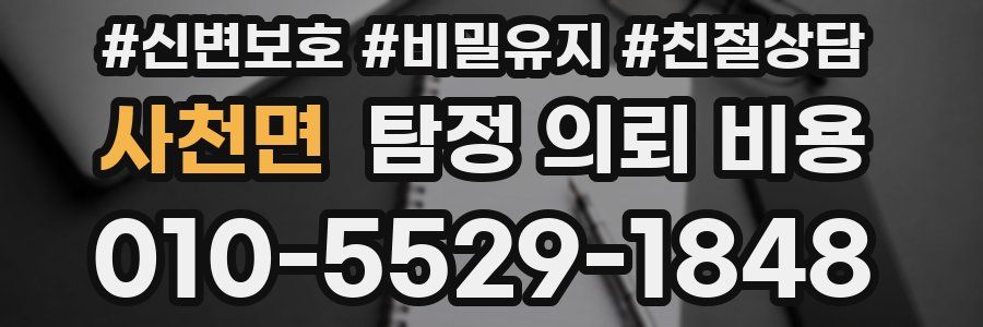 사천면 탐정 의뢰 비용