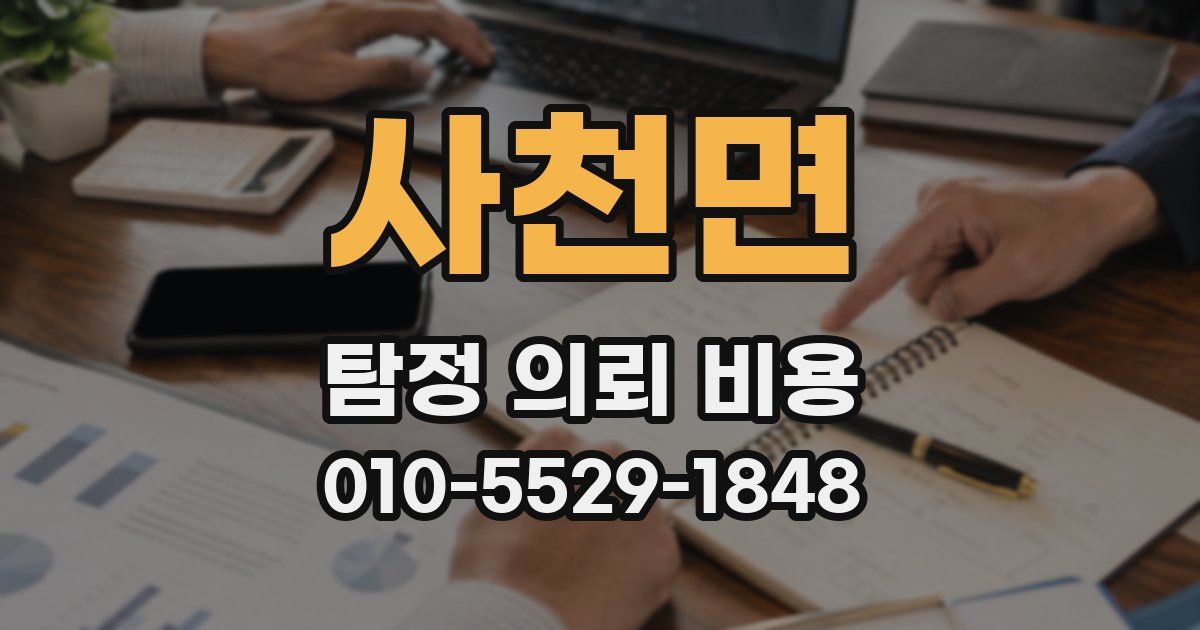 사천면 탐정 의뢰 비용