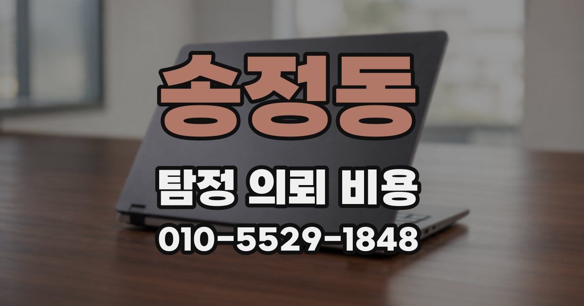 송정동 탐정 의뢰 비용