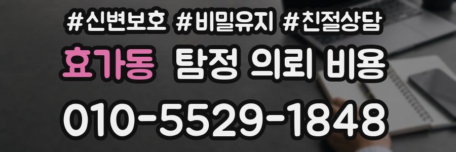 효가동 탐정 의뢰 비용