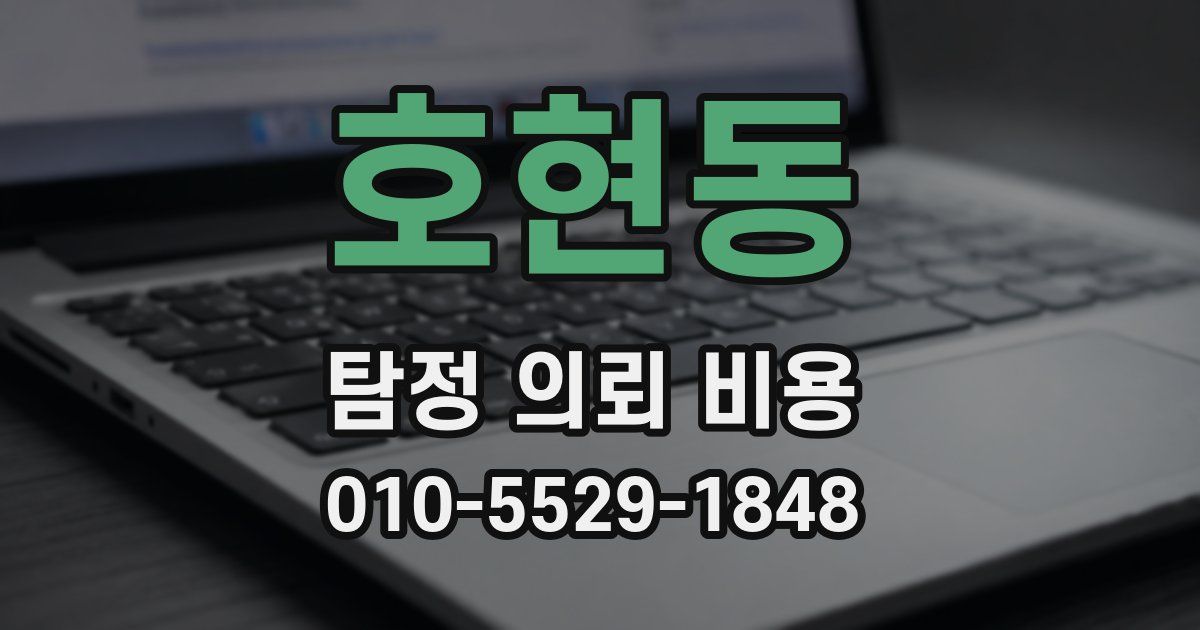 호현동 탐정 의뢰 비용