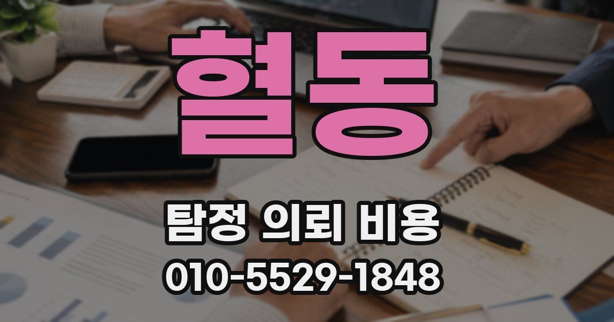혈동 탐정 의뢰 비용