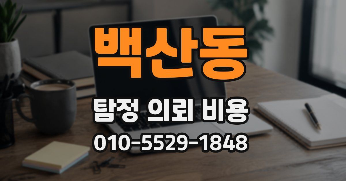 백산동 탐정 의뢰 비용