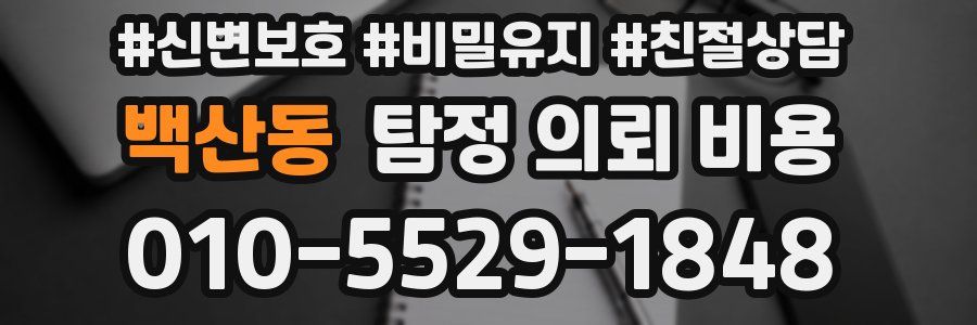 백산동 탐정 의뢰 비용