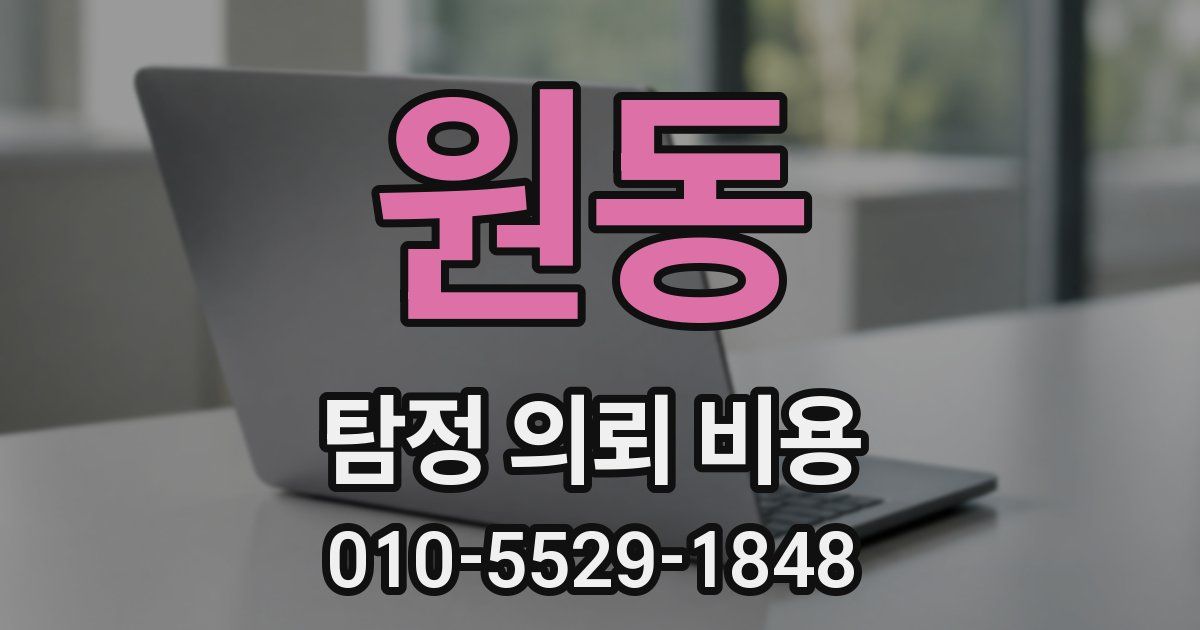원동 탐정 의뢰 비용