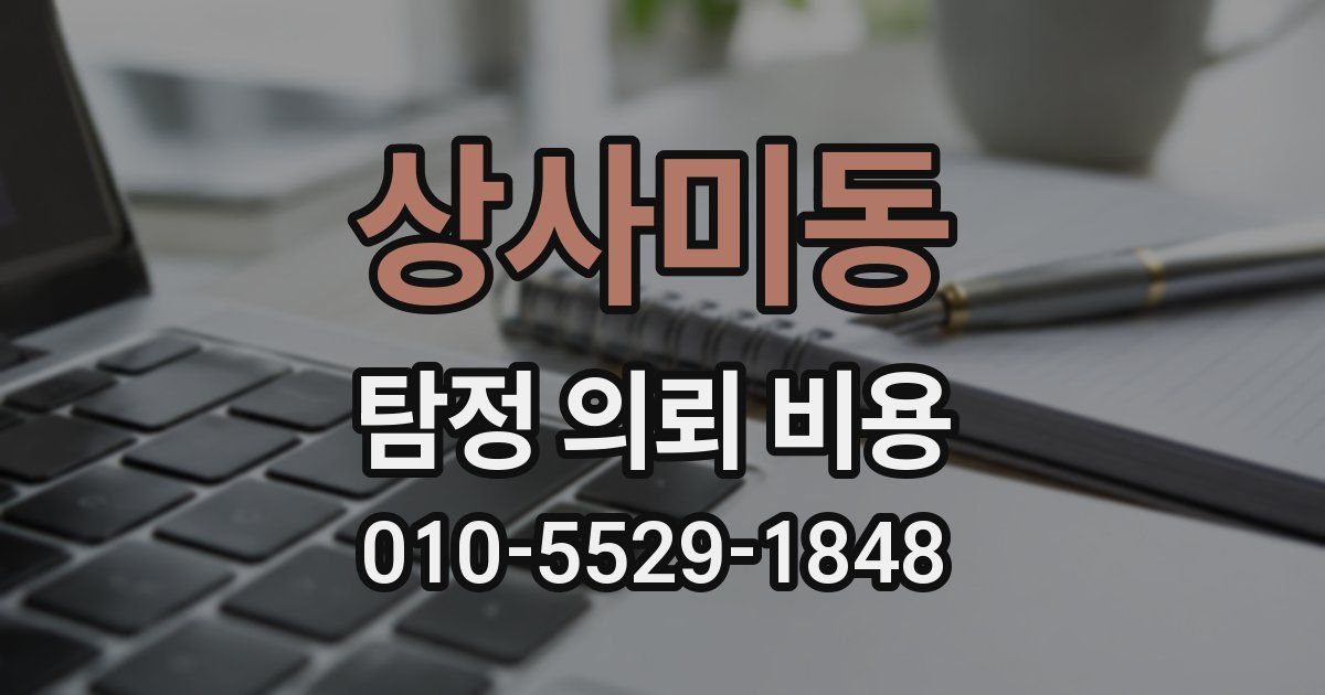 상사미동 탐정 의뢰 비용