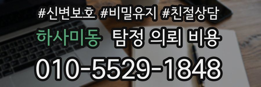 하사미동 탐정 의뢰 비용