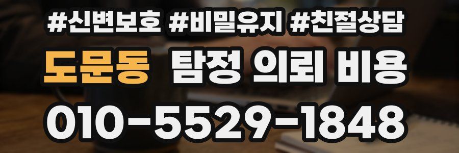 도문동 탐정 의뢰 비용