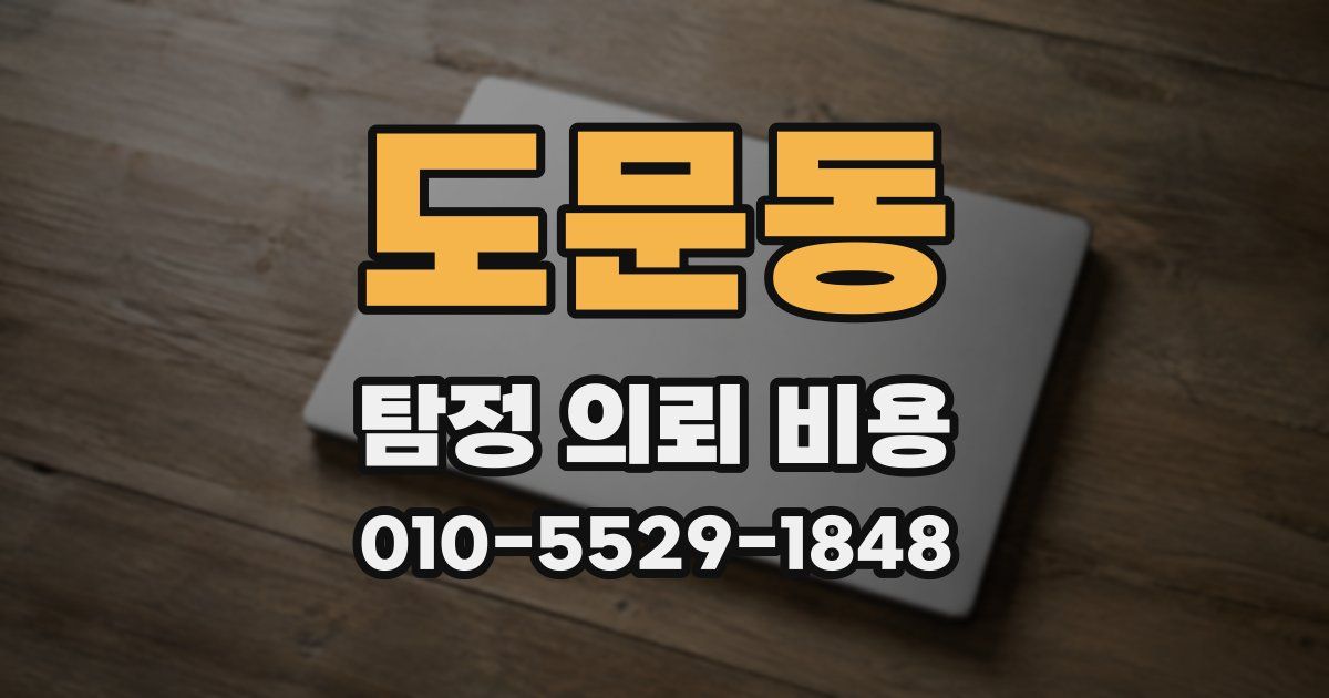 도문동 탐정 의뢰 비용