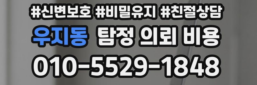 우지동 탐정 의뢰 비용