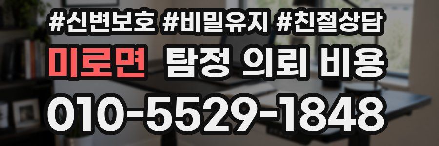 미로면 탐정 의뢰 비용