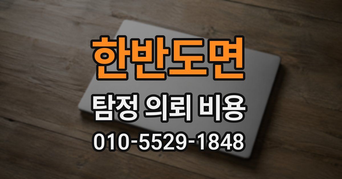 한반도면 탐정 의뢰 비용