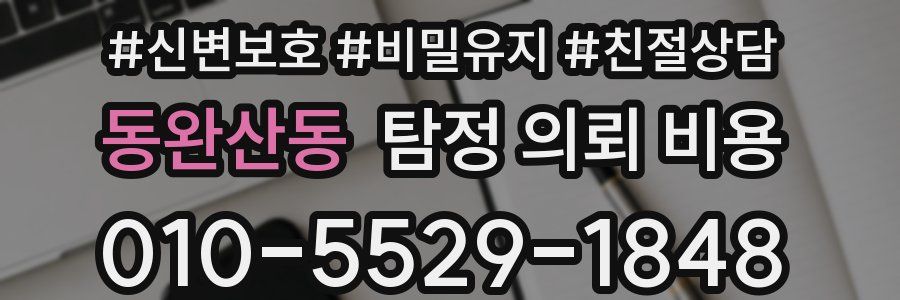 동완산동 탐정 의뢰 비용