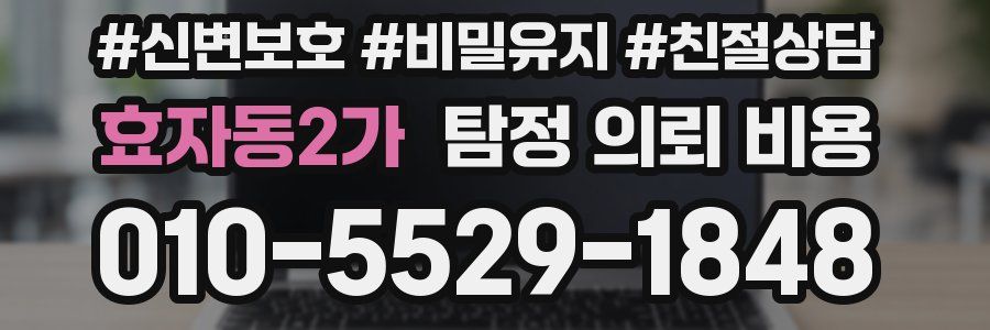 효자동2가 탐정 의뢰 비용