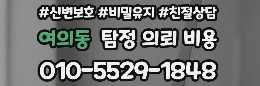 여의동 탐정 의뢰 비용