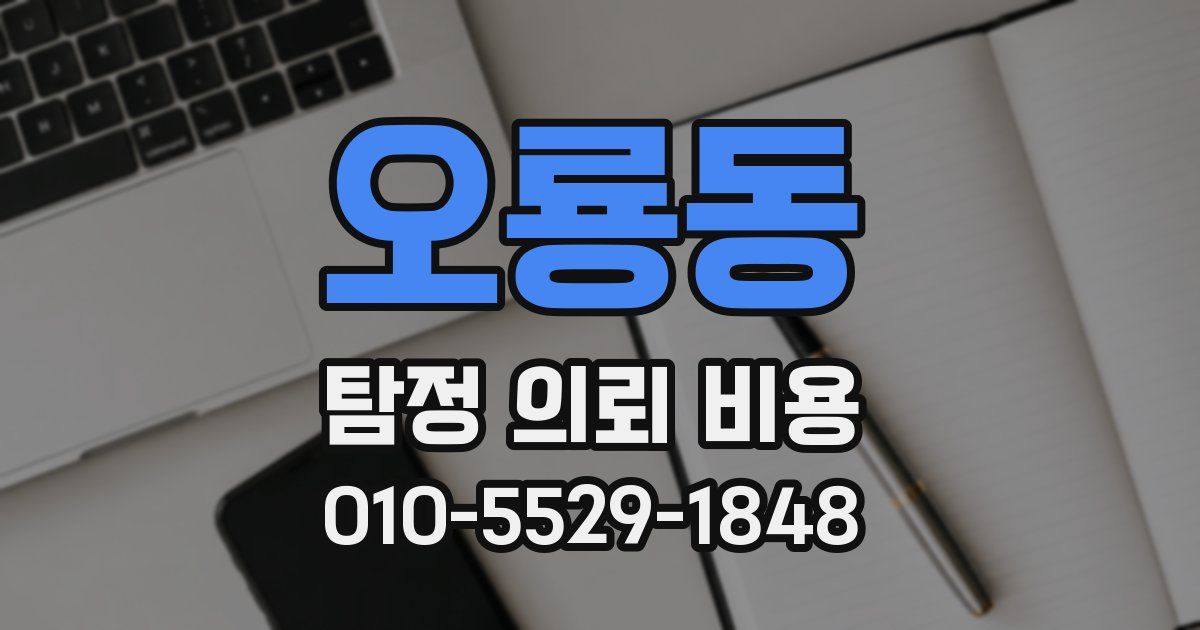 오룡동 탐정 의뢰 비용