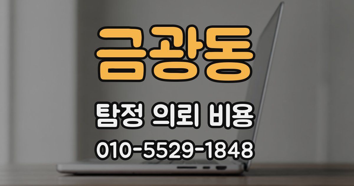 금광동 탐정 의뢰 비용