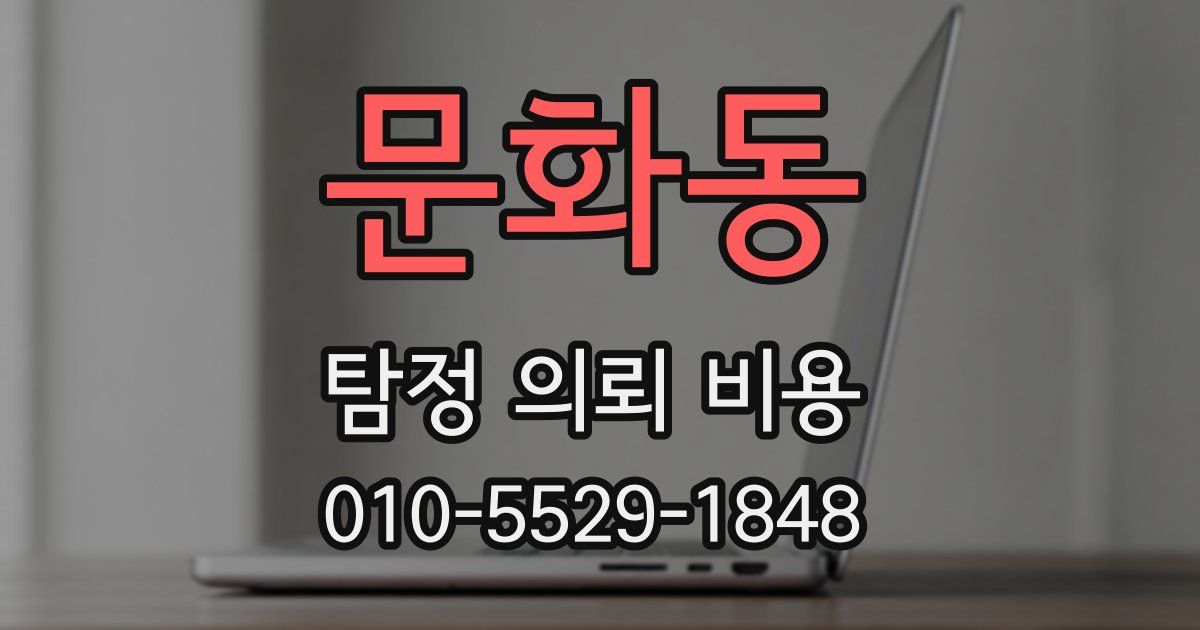 문화동 탐정 의뢰 비용