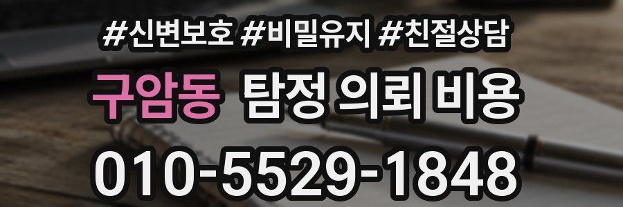 구암동 탐정 의뢰 비용