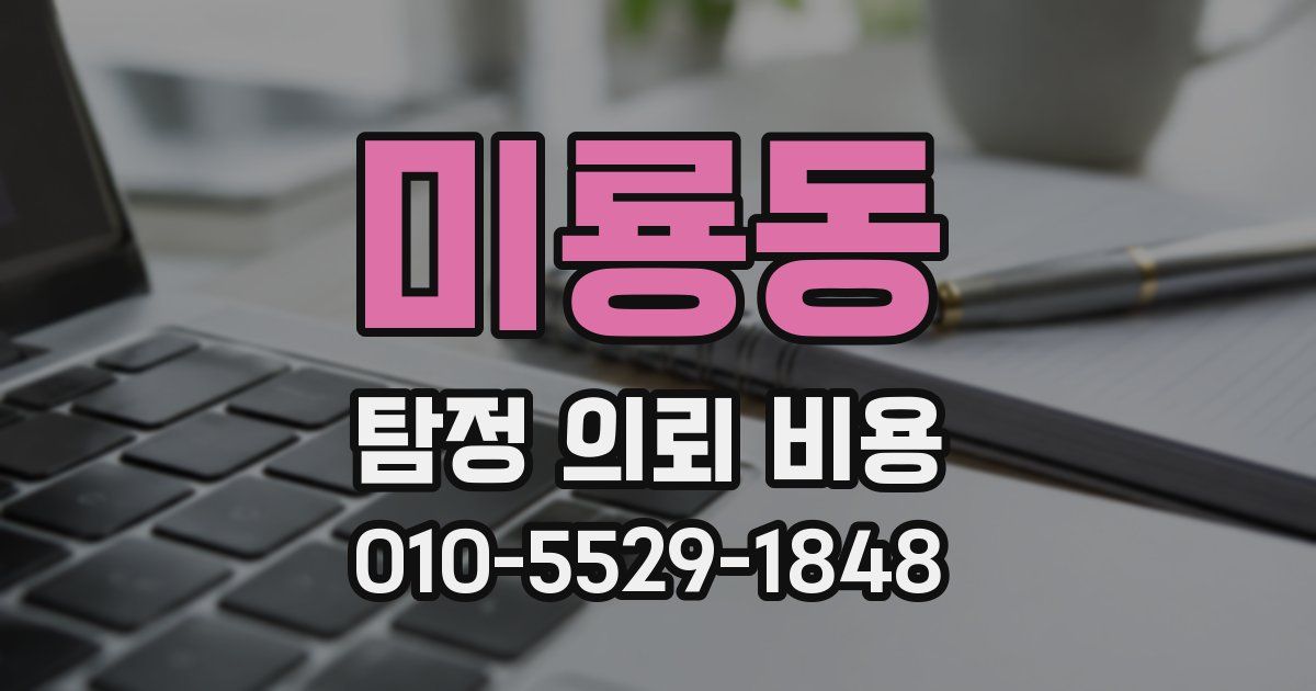 미룡동 탐정 의뢰 비용