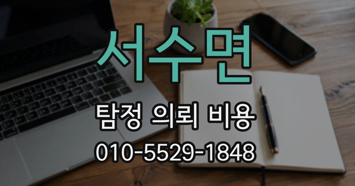 서수면 탐정 의뢰 비용