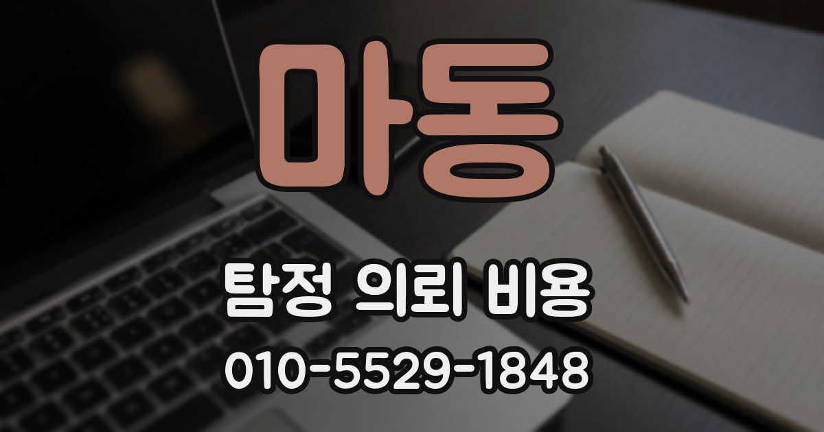마동 탐정 의뢰 비용