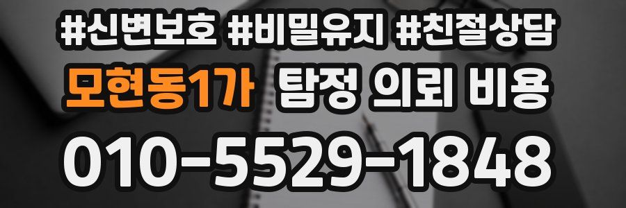 모현동1가 탐정 의뢰 비용