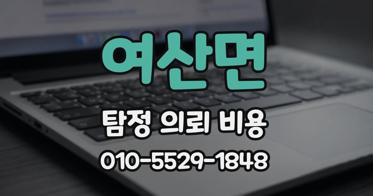 여산면 탐정 의뢰 비용