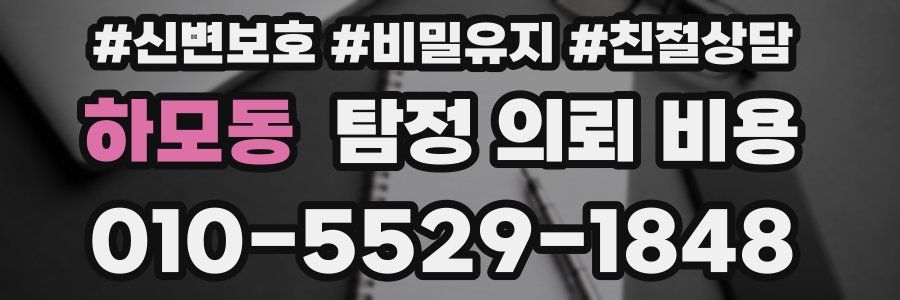 하모동 탐정 의뢰 비용