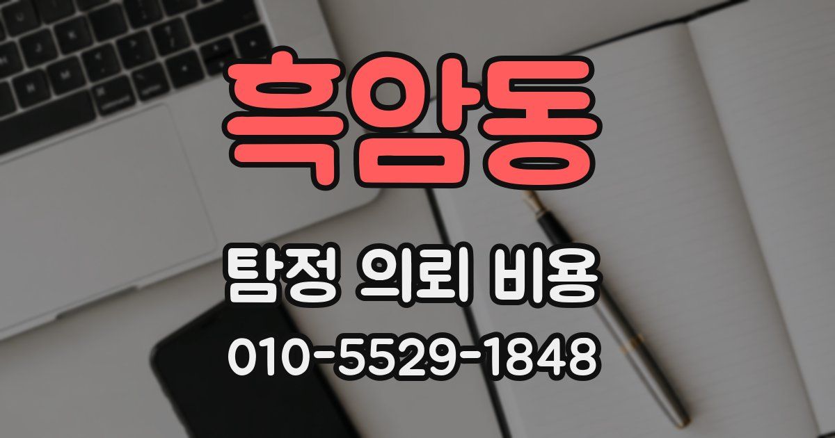 흑암동 탐정 의뢰 비용