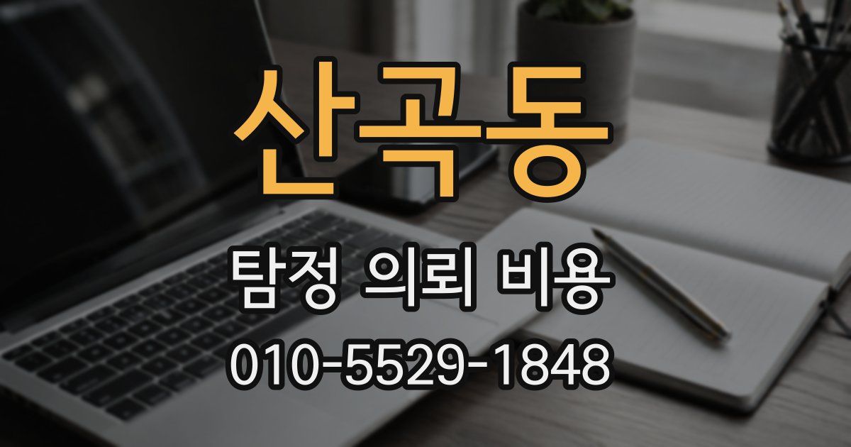 산곡동 탐정 의뢰 비용
