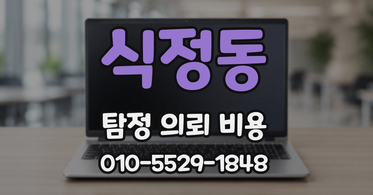 식정동 탐정 의뢰 비용