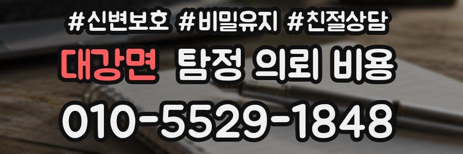 대강면 탐정 의뢰 비용