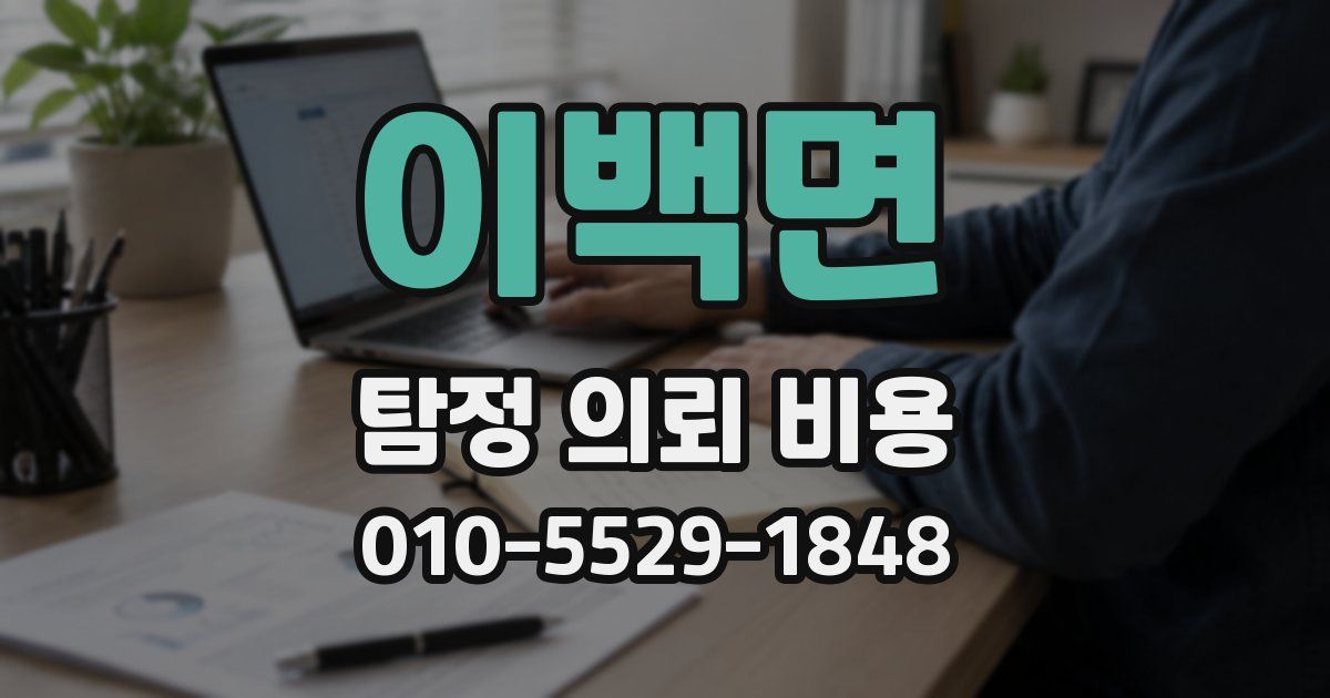 이백면 탐정 의뢰 비용